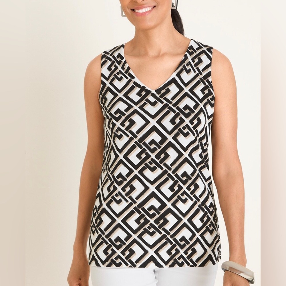 Chicos geometric sweater tank